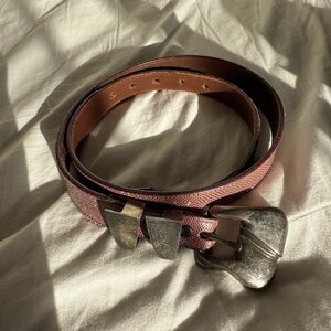 Barry Kieselstein-Cord Sterling Silver Buckle Leather Belt 1979 Vintage Designer